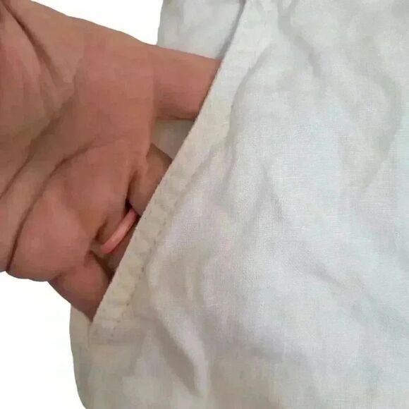 Caslon Women's White Linen Drawstring Skirt w Pockets - Picture 4 of 10